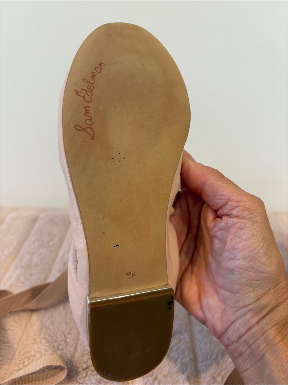 Sam Edelman Ballet Flats with Ribbon Tie - Blush Pink - Picture 4 of 6